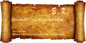 Borbély Krisztofer névjegykártya