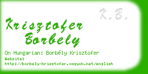krisztofer borbely business card